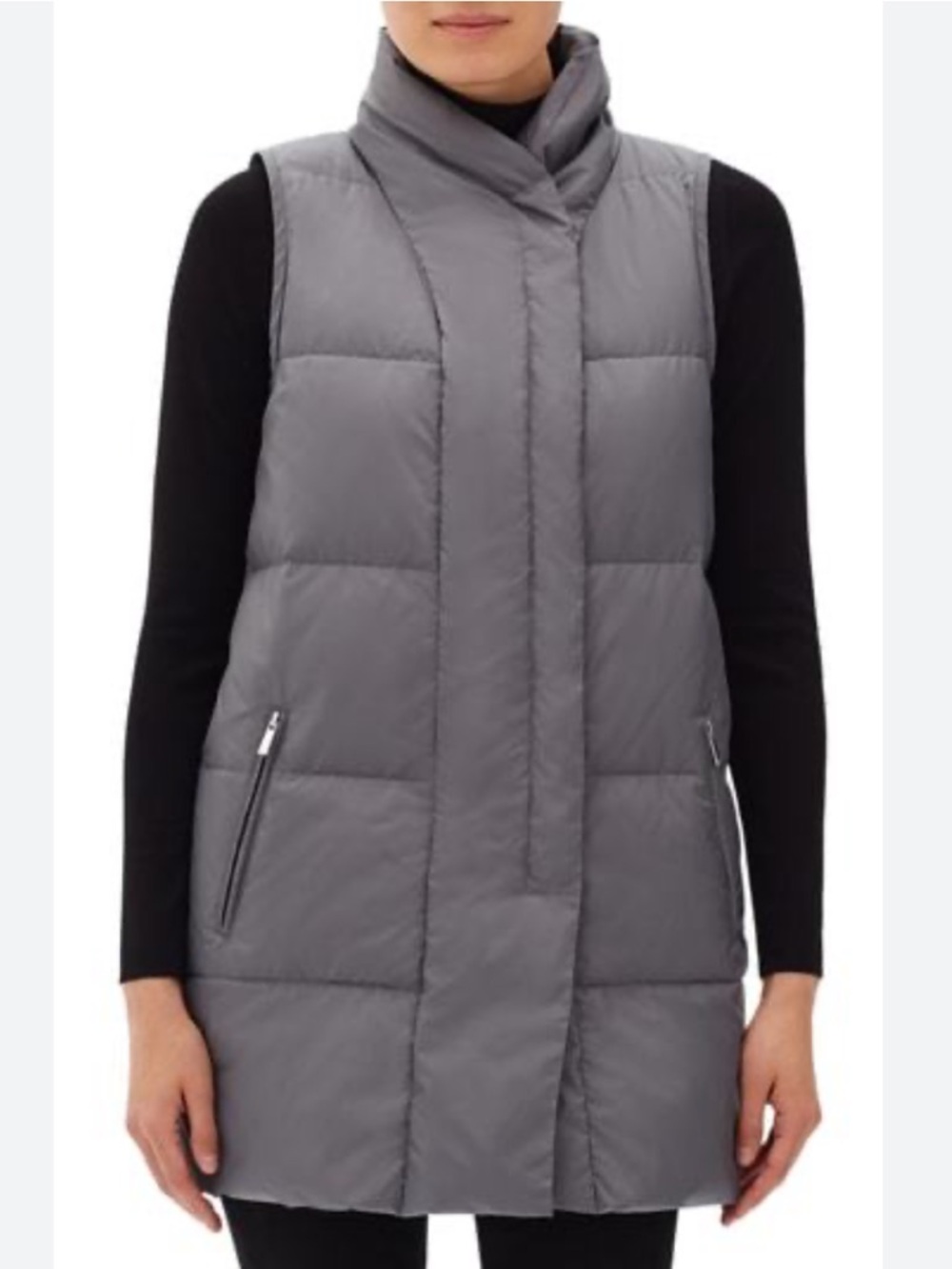 Lafayette 148 New York Quilted Puffer Down Vest w/ Back Zip